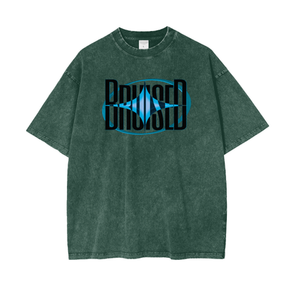 Green and Bruised Acid Wash Oversize T-Shirt