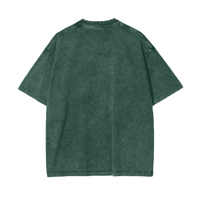 Green and Bruised Acid Wash Oversize T-Shirt