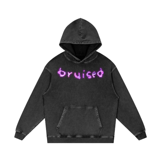 Lowercase Bruised Pink Acid Wash Oversize Hoodie