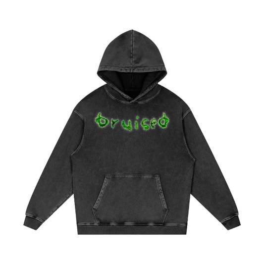 Lowercase Bruised Green Acid Wash Oversize Hoodie